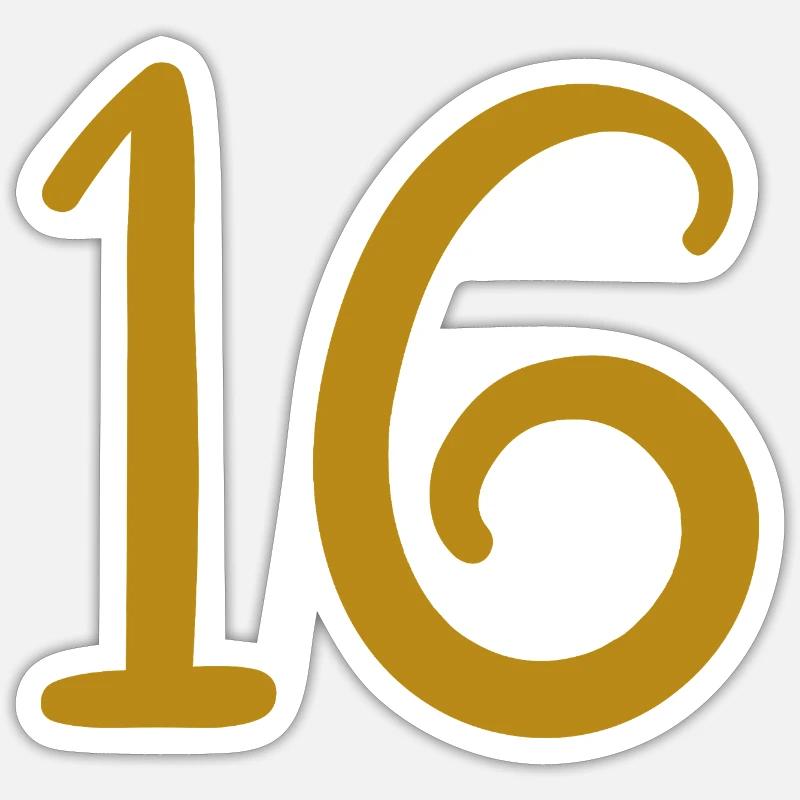 16 - Sticker Größe S (10 x 10 cm) - Mattweiß