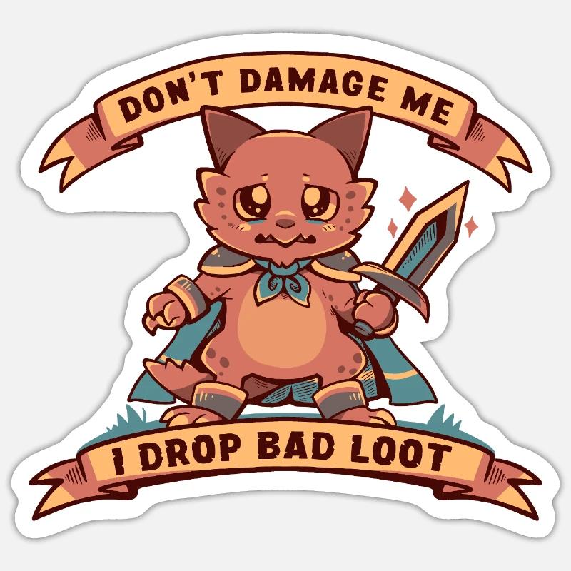 Ich lasse schlechte Beute fallen - Sticker Größe S (10 x 10 cm) - Mattweiß