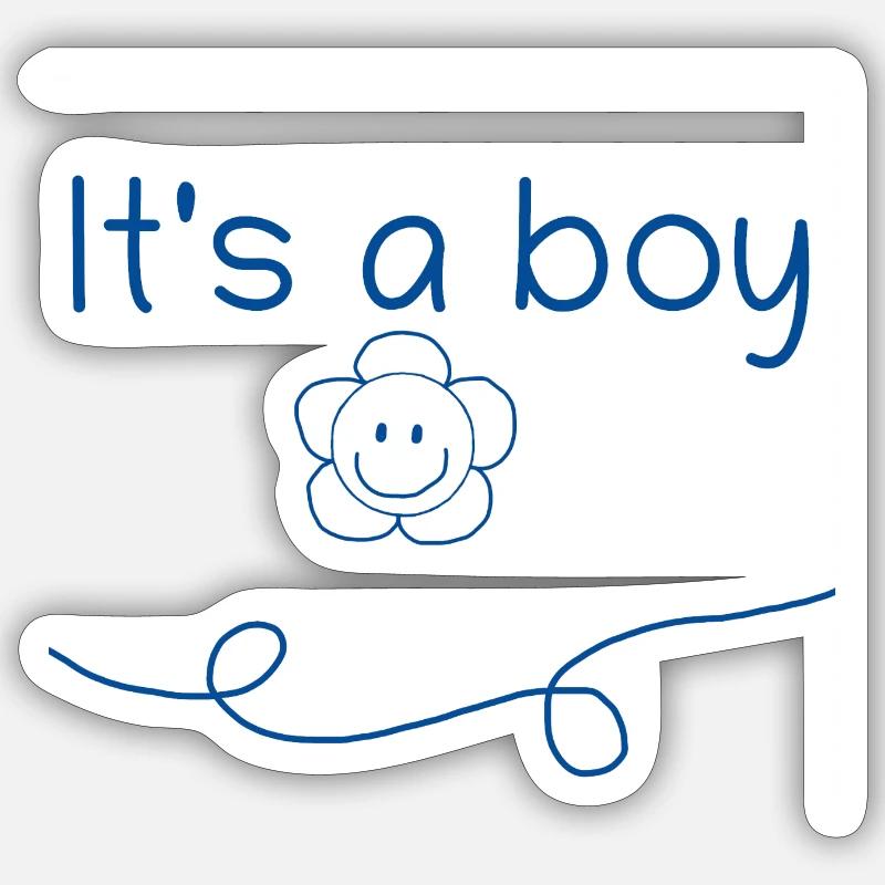 It is a boy - Sticker size S (10 x 10 cm) - white matte