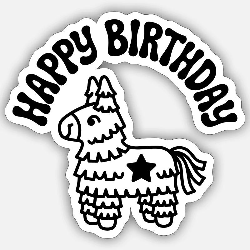 anniversaire - Sticker taille S (10 x 10 cm) - blanc mat