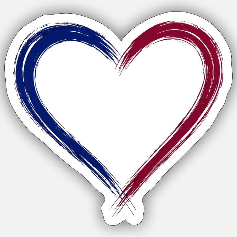 Le cœur est bâclé et écarlate - Sticker taille S (10 x 10 cm) - blanc mat