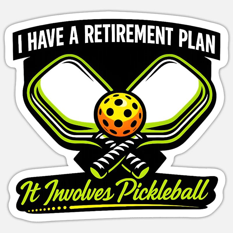 Ruhestand-Plan: Pickleball - Sticker Größe S (10 x 10 cm) - Mattweiß
