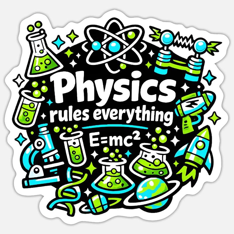 Physics regulates everything - Sticker size S (10 x 10 cm) - white matte