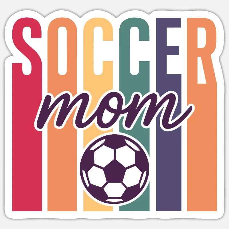 Fußball Mutter - Sticker Größe S (10 x 10 cm) - Mattweiß