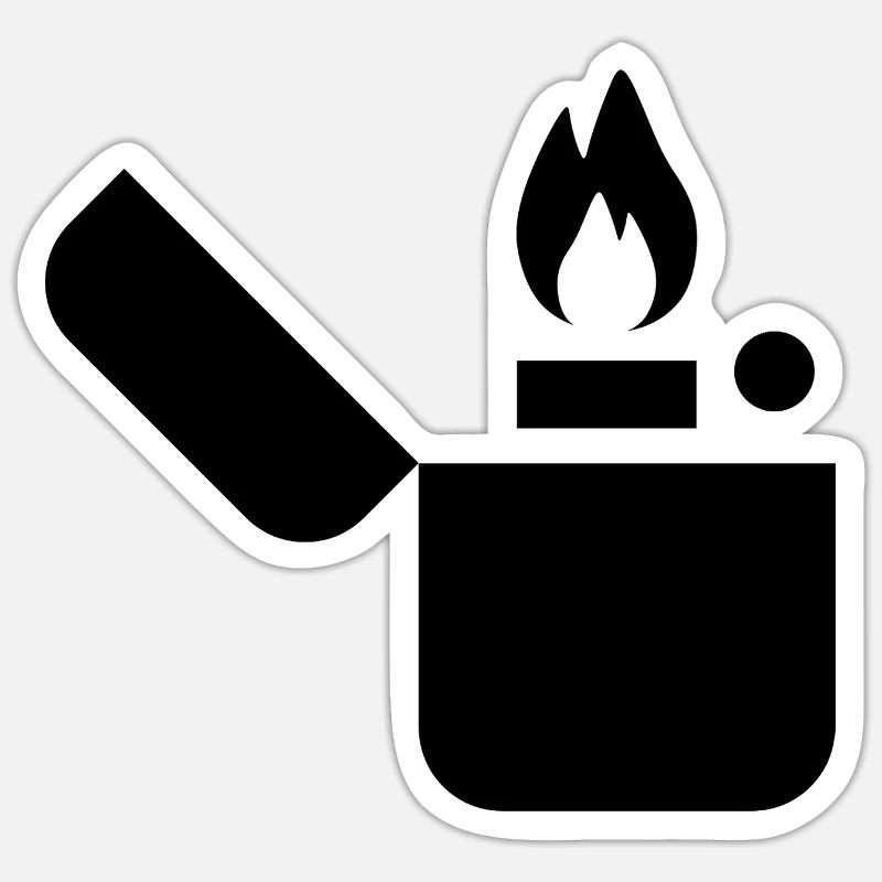 Gas Lighter - Sticker size S (10 x 10 cm) - white matte