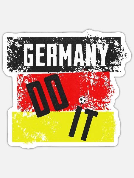 Deutschland Do It Flaggen Design Fußball - Sticker Größe S (10 x 10 cm) - Mattweiß