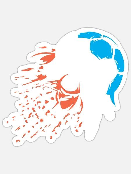 Ballexplosion mit WM Fußballteam Frankreich  - Sticker Größe S (10 x 10 cm) - Mattweiß