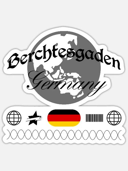 Berchtesgaden Deutschland Streetwear Souvenir - Sticker Größe S (10 x 10 cm) - Mattweiß