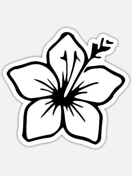 Hibiskus Blüten Design Sommer Urlaub Hawaiiblume - Sticker Größe S (10 x 10 cm) - Mattweiß