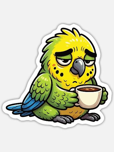 Wellensittich Wellensittichbesitzer Wellensittiche - Sticker Größe S (10 x 10 cm) - Mattweiß