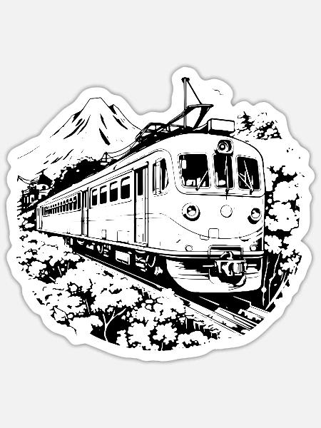 Eisenbahn - Sticker Größe S (10 x 10 cm) - Mattweiß