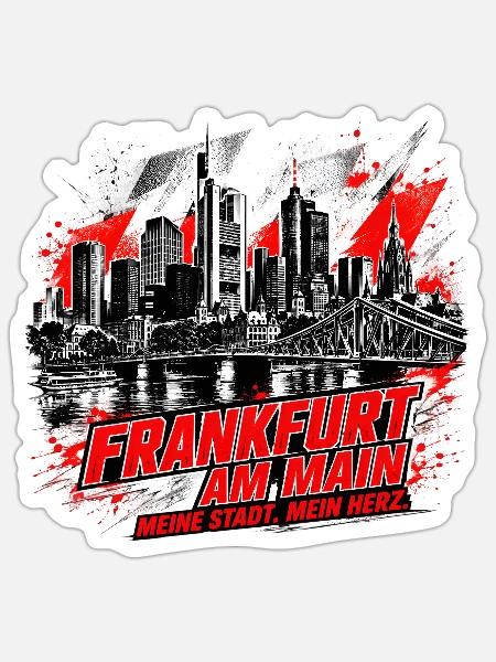 Frankfurt - Sticker Größe S (10 x 10 cm) - Mattweiß
