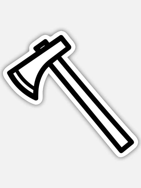 Axt - Sticker Größe S (10 x 10 cm) - Mattweiß