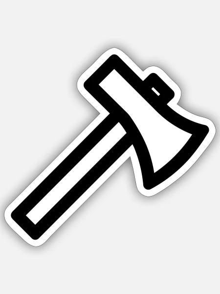 Axt - Sticker Größe S (10 x 10 cm) - Mattweiß