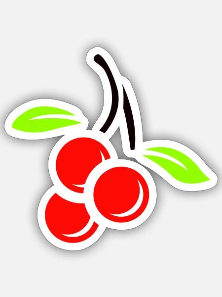 Drei Kirschen - Sticker Größe S (10 x 10 cm) - Mattweiß