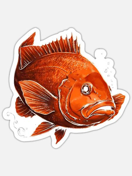 Garibaldi Fischliebhaber im Pazifischen Ozean Kalifornien - Sticker Größe S (10 x 10 cm) - Mattweiß