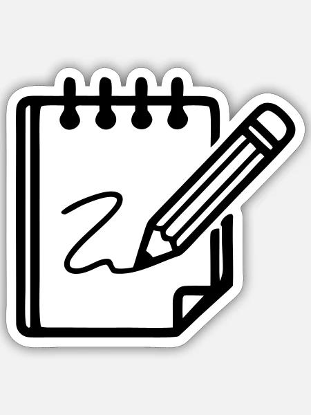 Notizblock Bleistift Icon - Sticker Größe S (10 x 10 cm) - Mattweiß