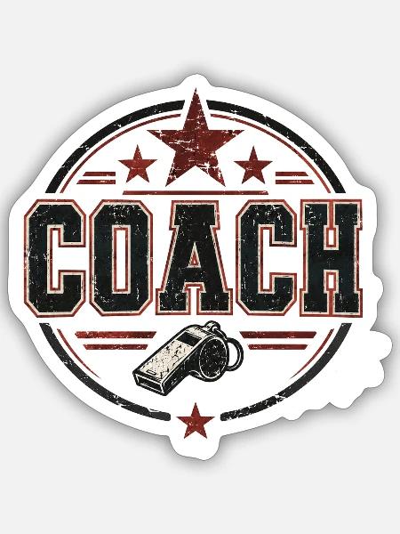 Coach - Trainer - Training - trainieren - Sport - Sticker Größe S (10 x 10 cm) - Mattweiß