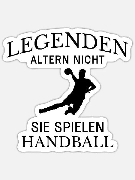Handball Spruch  - Sticker Größe S (10 x 10 cm) - Mattweiß