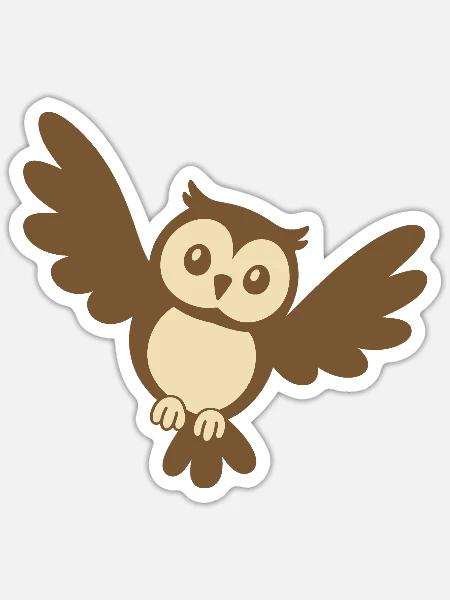 Eule Vogelmotiv Geschenkidee Illustration - Sticker Größe S (10 x 10 cm) - Mattweiß
