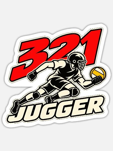 321 Jugger - Sticker Größe S (10 x 10 cm) - Mattweiß