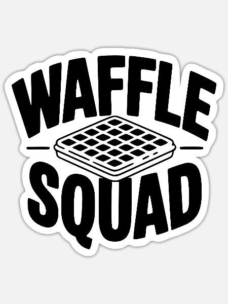 Waffle Squad - Sticker Größe S (10 x 10 cm) - Mattweiß