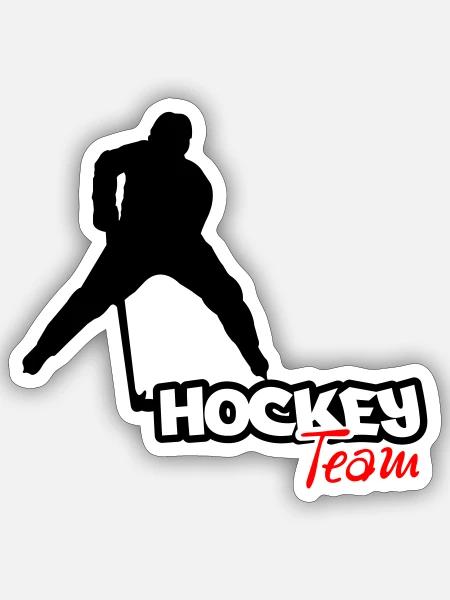 Hockey Team - Sticker Größe S (10 x 10 cm) - Mattweiß