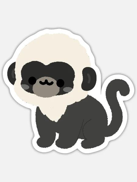 Douc Langur Affe - Sticker Größe S (10 x 10 cm) - Mattweiß