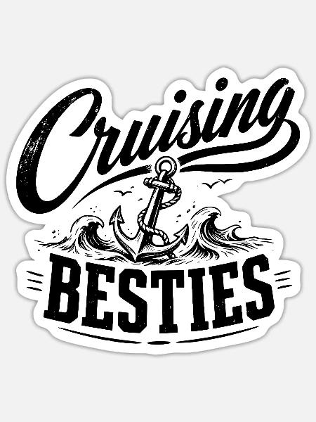 Cruising Besties - Sticker Größe S (10 x 10 cm) - Mattweiß