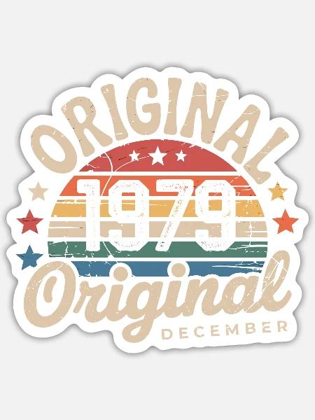 Geboren im Dezember 1979 - Sticker Größe S (10 x 10 cm) - Mattweiß
