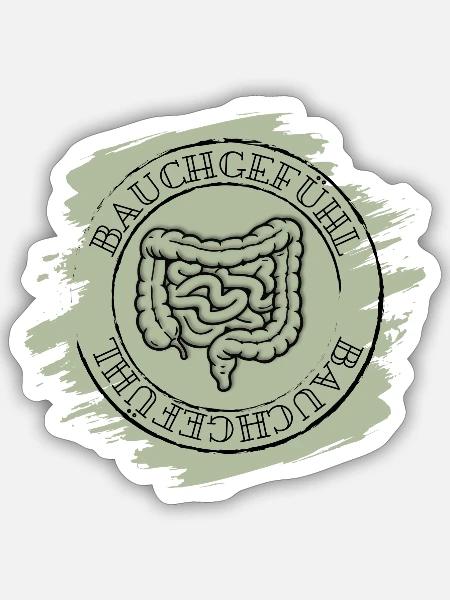 Bauchgefühl - Sticker Größe S (10 x 10 cm) - Mattweiß