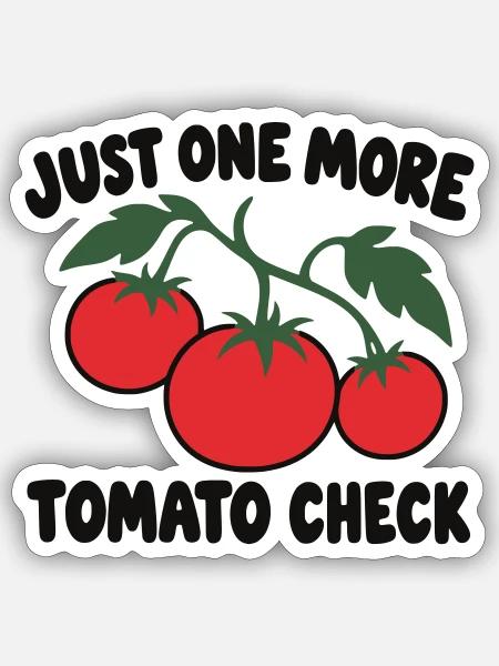 Tomatenanbausucht – lustiges Gartenzitat - Sticker Größe S (10 x 10 cm) - Mattweiß