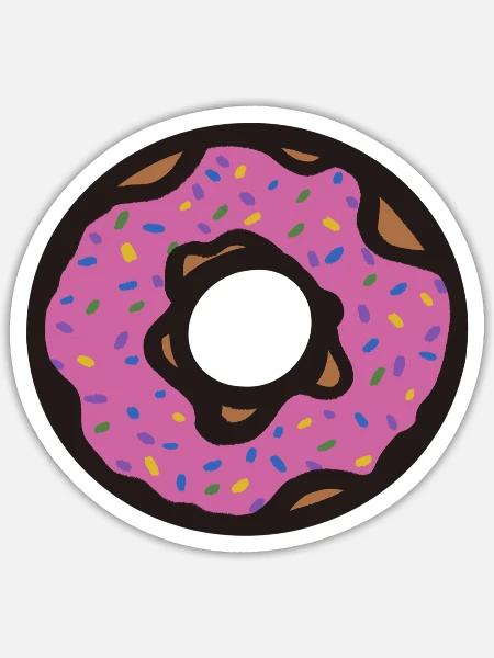 Pink Sprinkle Donut Pop Art - Sticker Größe S (10 x 10 cm) - Mattweiß
