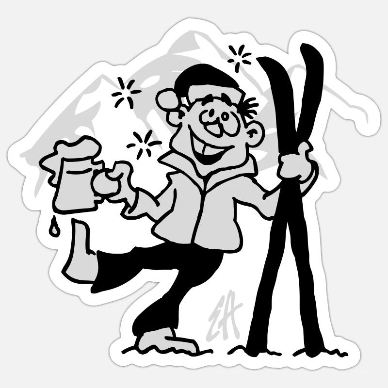 Apres-ski - Sticker size S (10 x 10 cm) - white matte