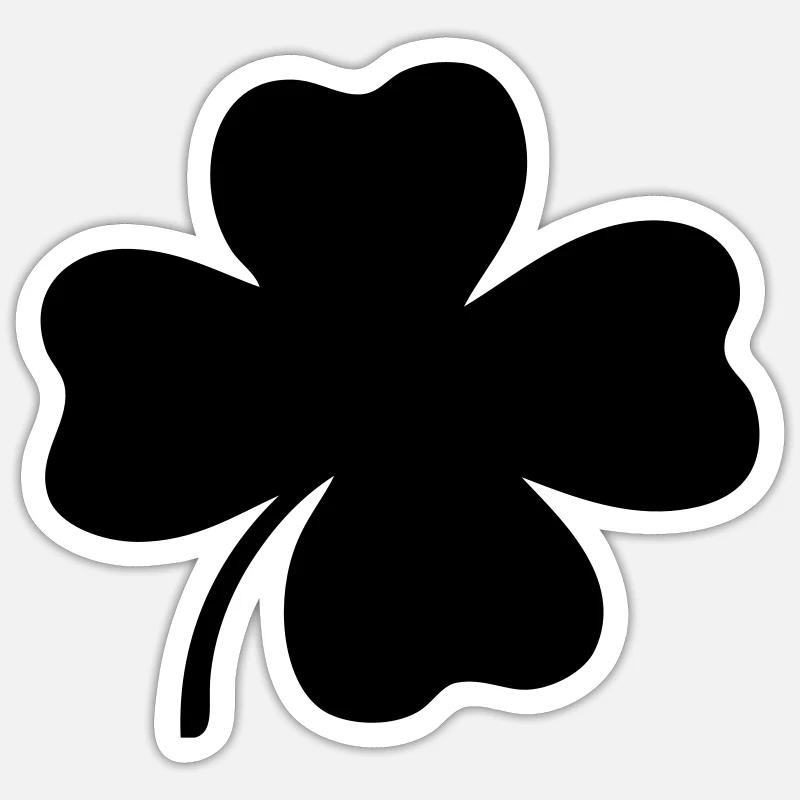 Vierblättriges Kleeblatt - Sticker Größe S (10 x 10 cm) - Mattweiß