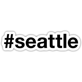 SEATTLE Hashtag Grunge - Sticker size S (10 x 10 cm) - white matte - Front