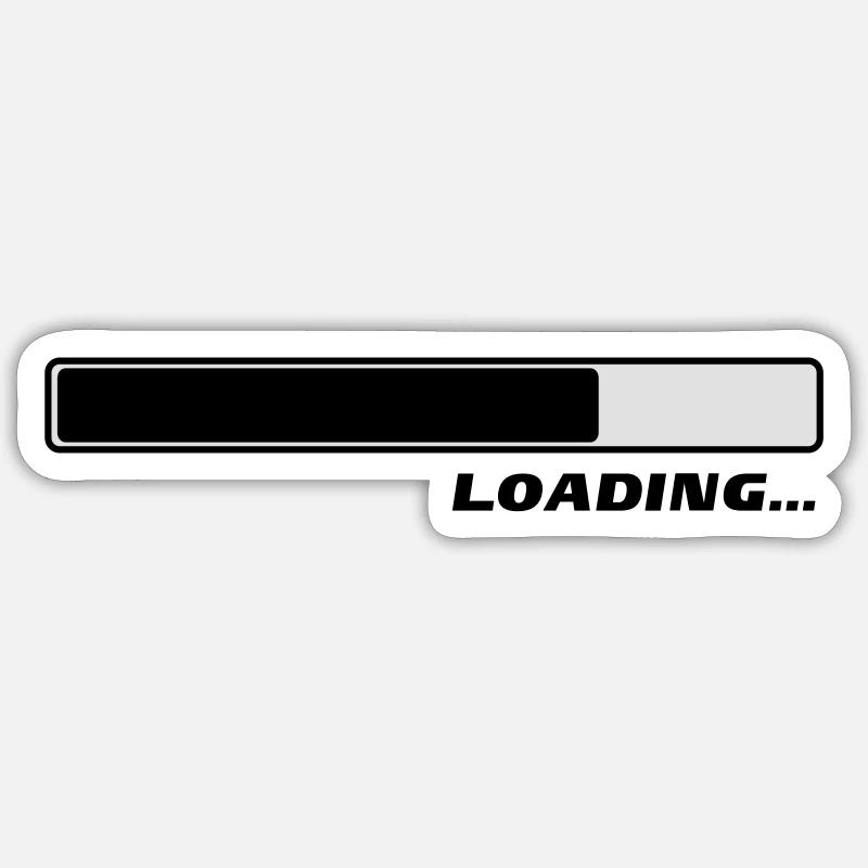 Loading Laden Ladebalken 2c - Sticker Größe S (10 x 10 cm) - Mattweiß