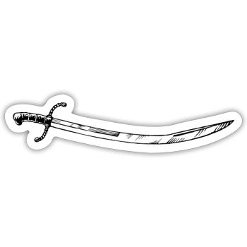 fencing fights floret sword parry samurai20 - Sticker size S (10 x 10 cm) - white matte - Front