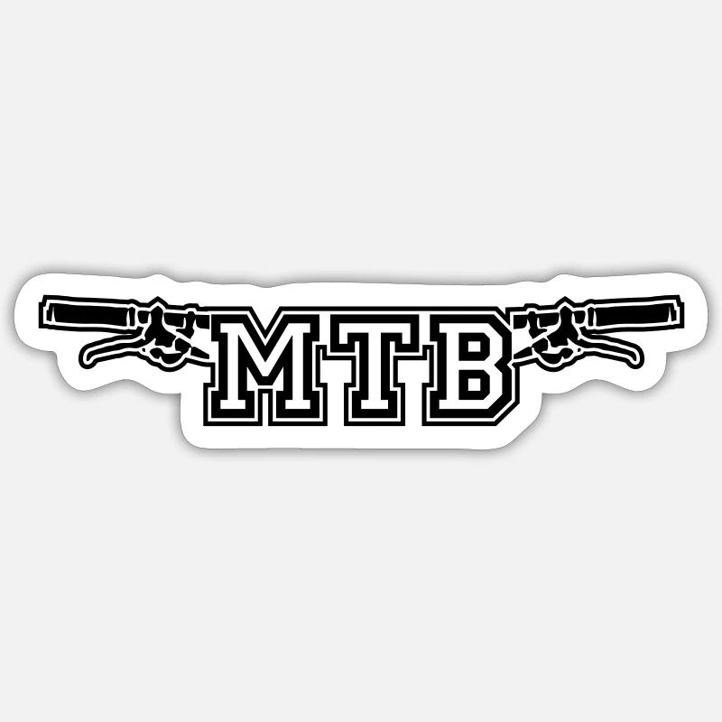 MTB with handles - Sticker size S (10 x 10 cm) - white matte