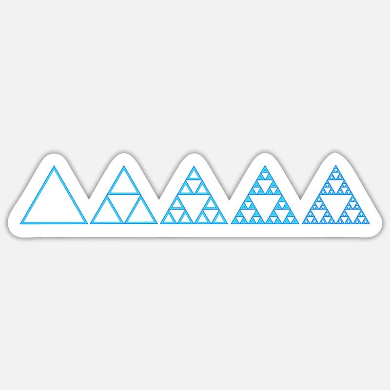 Math Sierpinski Triangle Fractal Geometry Sign - Sticker size S (10 x 10 cm) - white matte