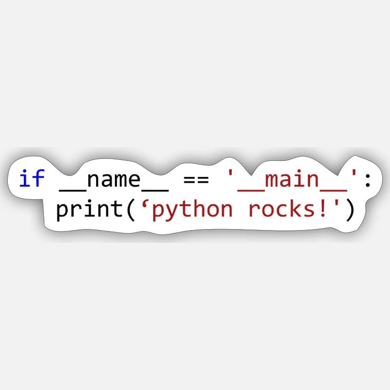 Python rocks - Sticker Größe S (10 x 10 cm) - Mattweiß