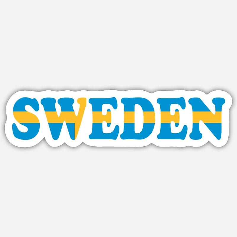 SWEDEN - Sticker taille S (10 x 10 cm) - blanc mat