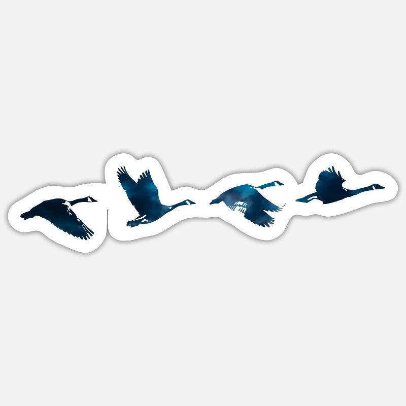 Gänse # 4 - Sticker Größe S (10 x 10 cm) - Mattweiß