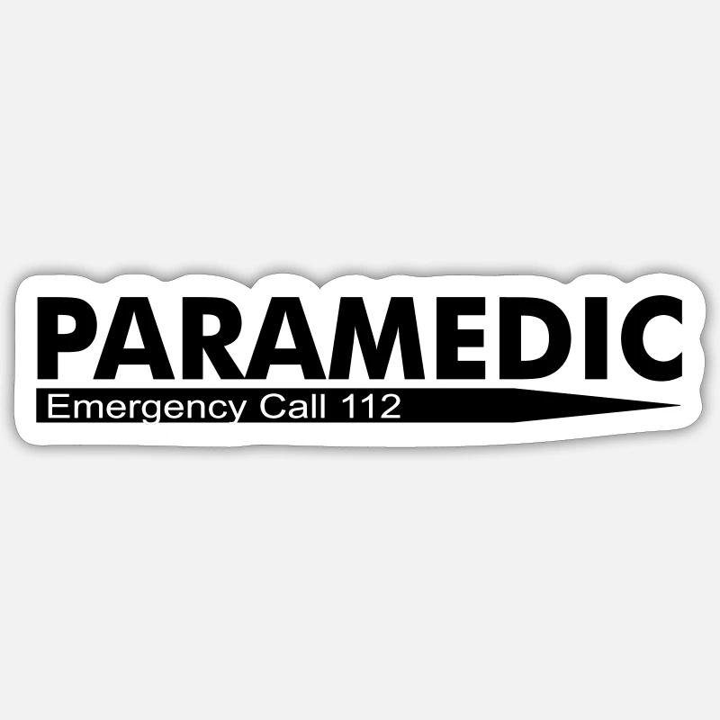 Appel d'urgence paramédical 112 - Sticker taille S (10 x 10 cm) - blanc mat