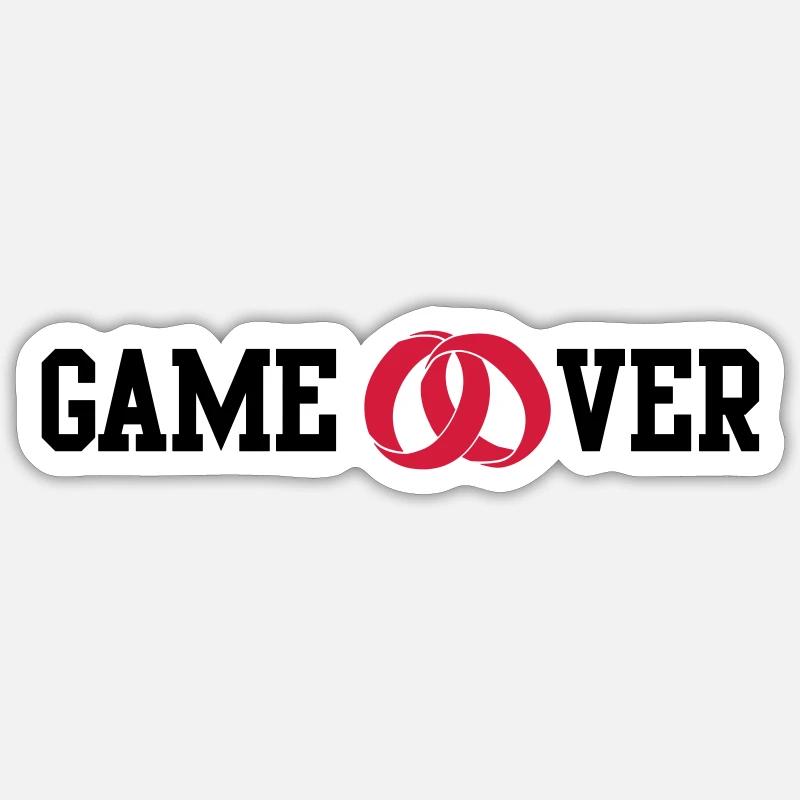 game over - Sticker taille S (10 x 10 cm) - blanc mat