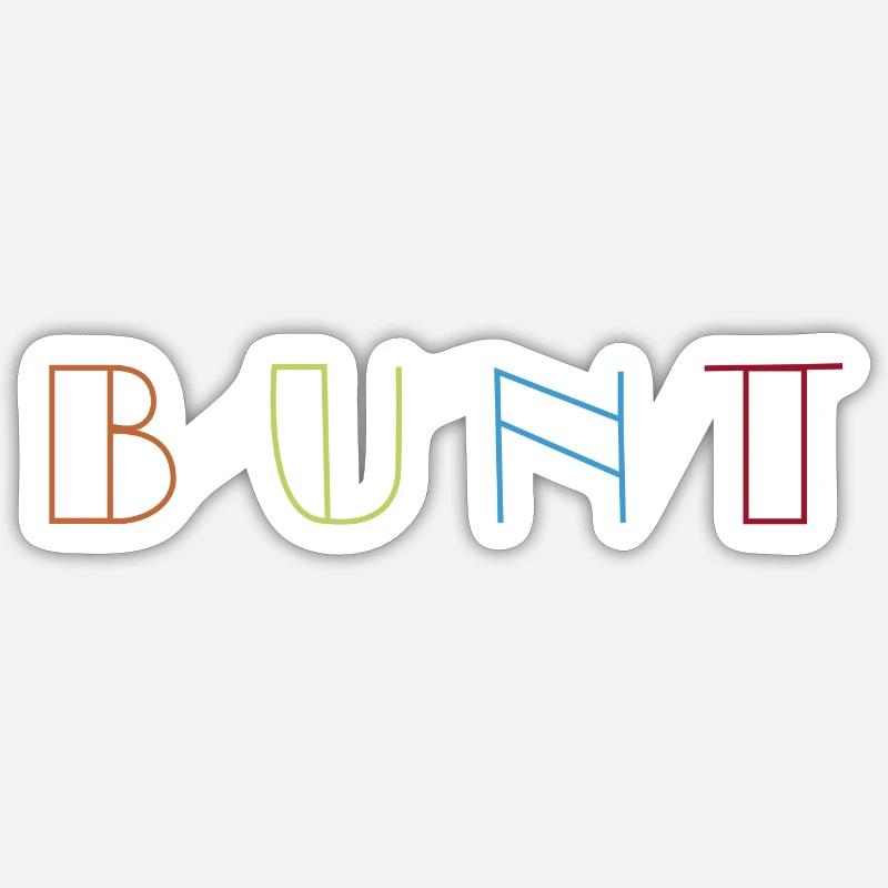 Bunt - Sticker Größe S (10 x 10 cm) - Mattweiß