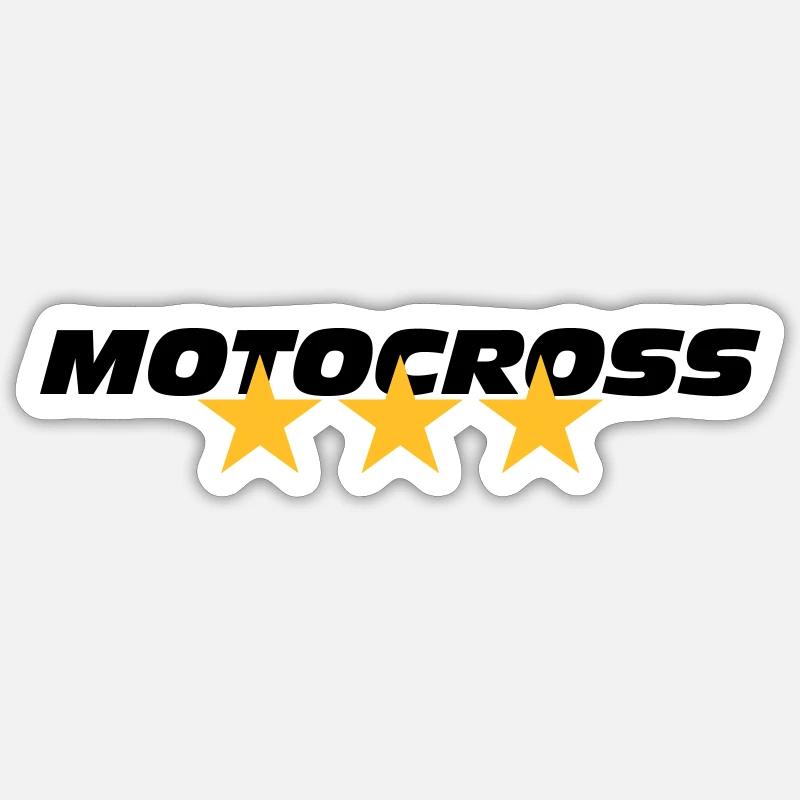 Motocross - Sticker Größe S (10 x 10 cm) - Mattweiß