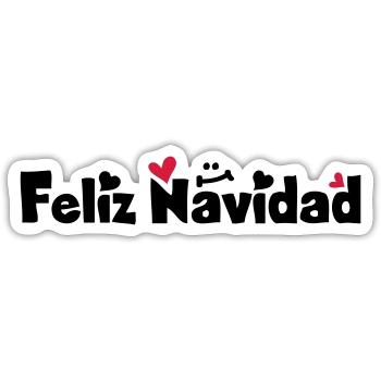 Feliz Navidad Frohe Weihnachten - Sticker Größe S (10 x 10 cm) - Mattweiß - Vorne