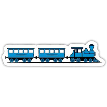 Train wagons locomotive de chemin de fer vapeur - Sticker taille S (10 x 10 cm) - blanc mat - Devant