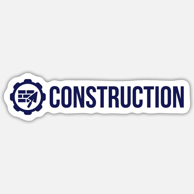 Construction - Sticker taille S (10 x 10 cm) - blanc mat